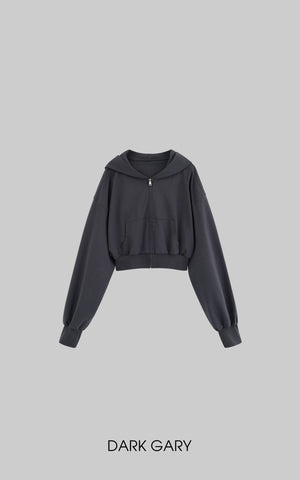 Oversized Hooded Zip-Up Sweatshirt