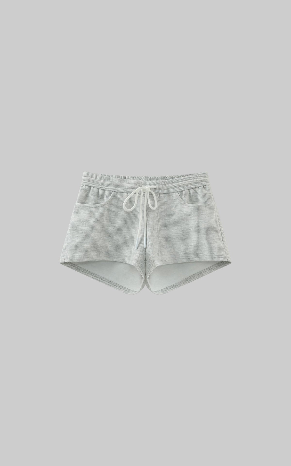 Waffle Knit Lounge Shorts with Drawstring Waist