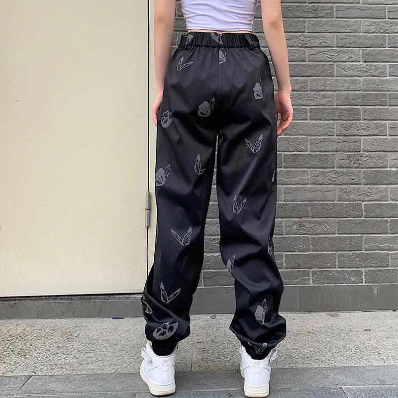 Butterfly Reflective Printed Jogger Pants