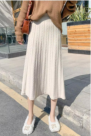 High Waist Long Knitted Winter Skirts