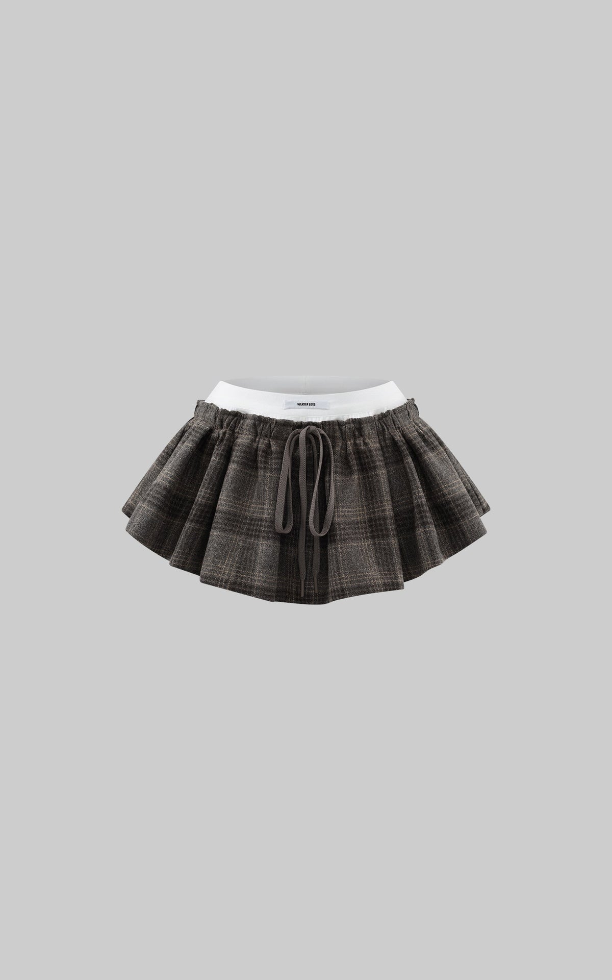 Plaid Mini Skirt with Contrast Waistband