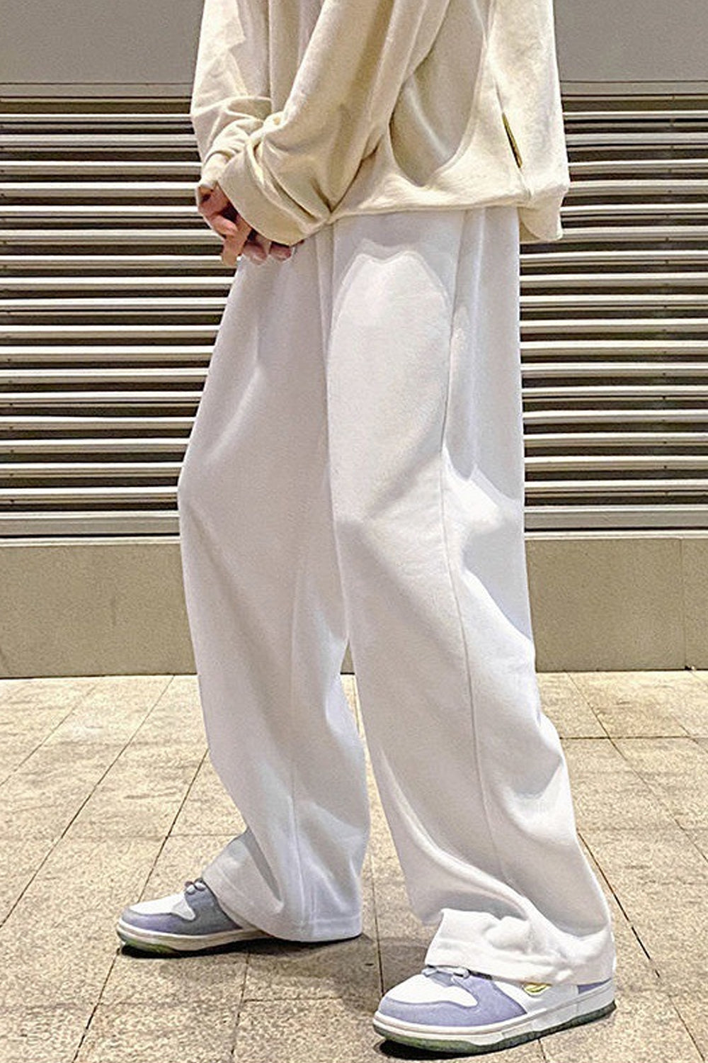 Loose Wide Leg Solid Long Men Sweatpants