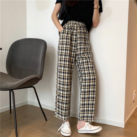 High Waist Colorful Plaid Pants