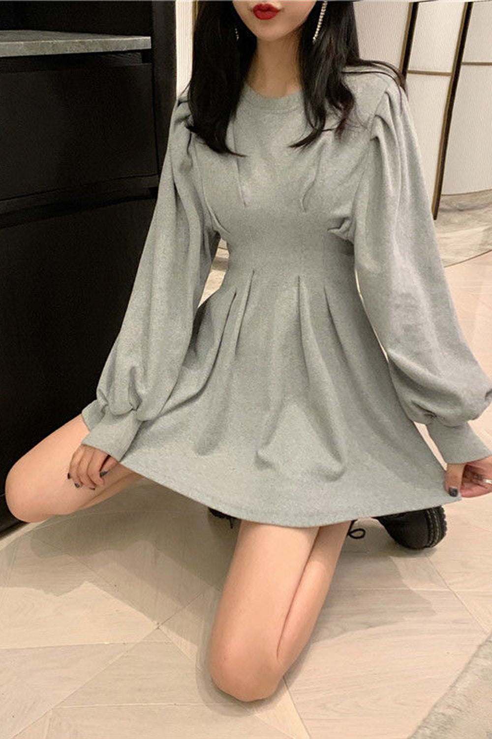 Long Sleeve Abdomen Casual Dress