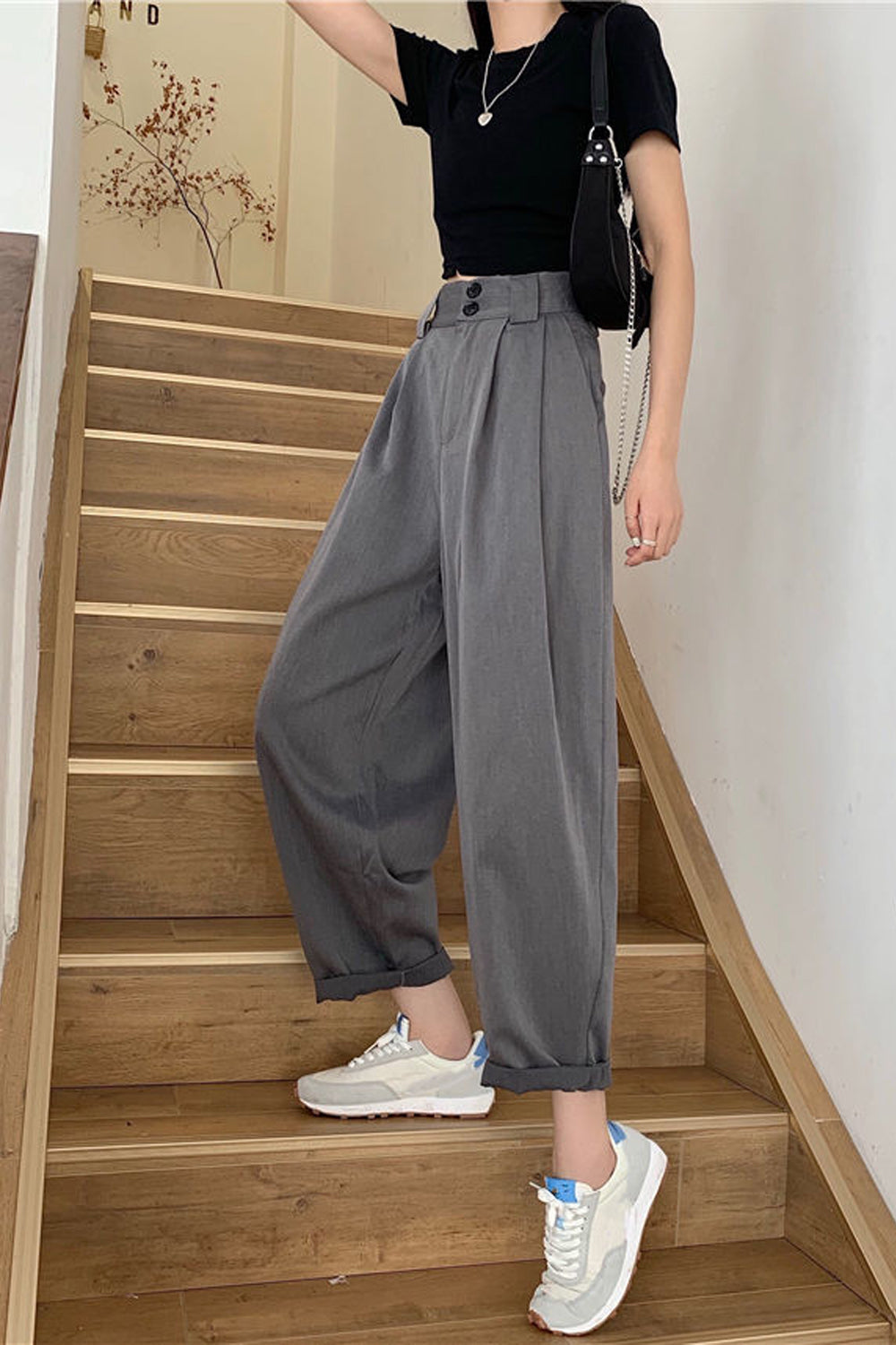 Classic Trendy Ankle Length Straight Pants