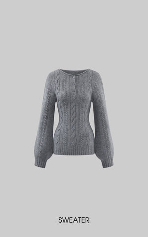 Cable Knit Sweater & Shorts Set with Matching Leg Warmers