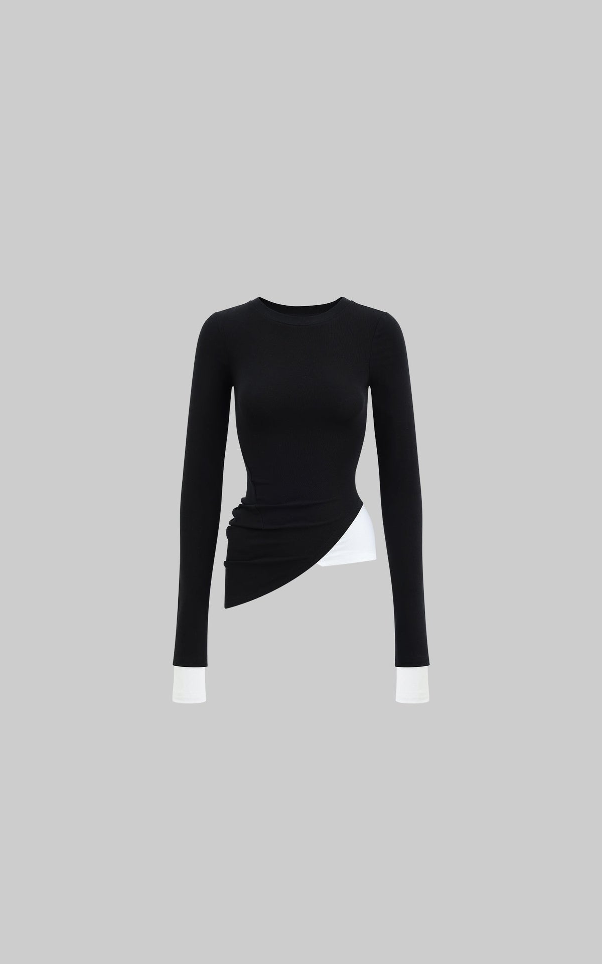 Black Two-Layered Long Sleeve Top
