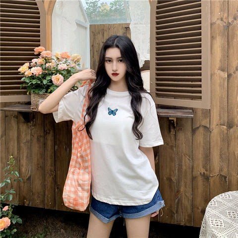 8 Colors Butterfly Embroidered Shirt