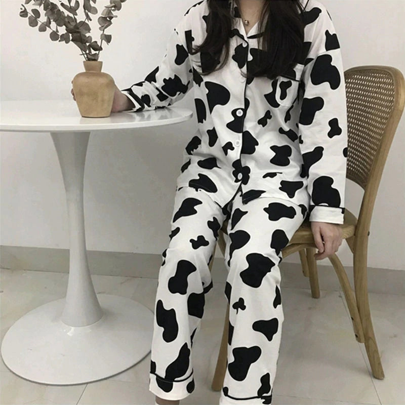2-teiliges Pyjama-Set mit Kuhmuster