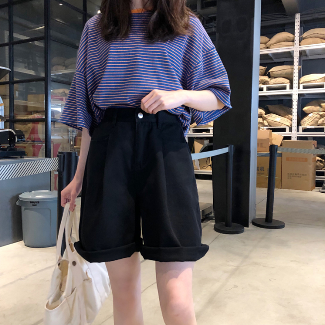 Wide Leg Solid Color Shorts Pants