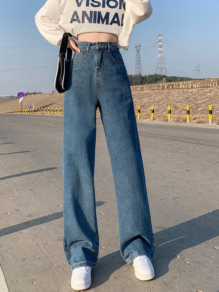 High Waist Vintage Wide Leg Full Length Jeans