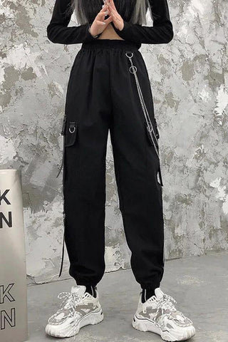 High Waist Hip Hop Cargo Jogger Pants