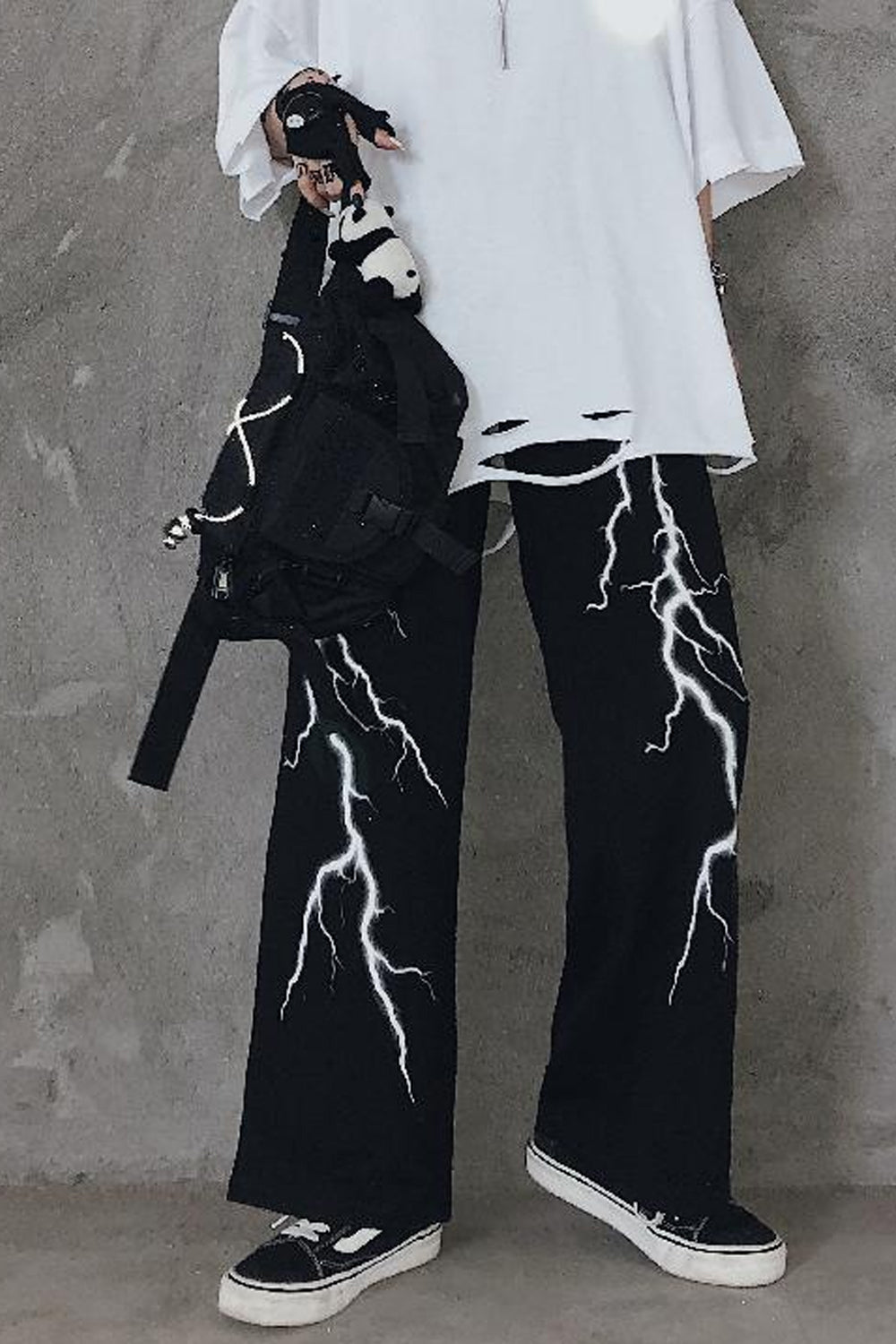 Thunder Lightning Gothic-Hose mit weitem Bein