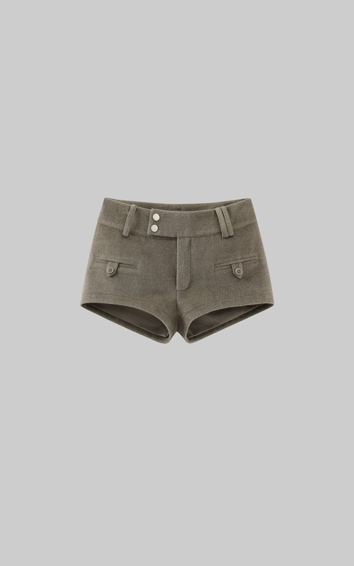 Wool-like Structured High Waist Shorts