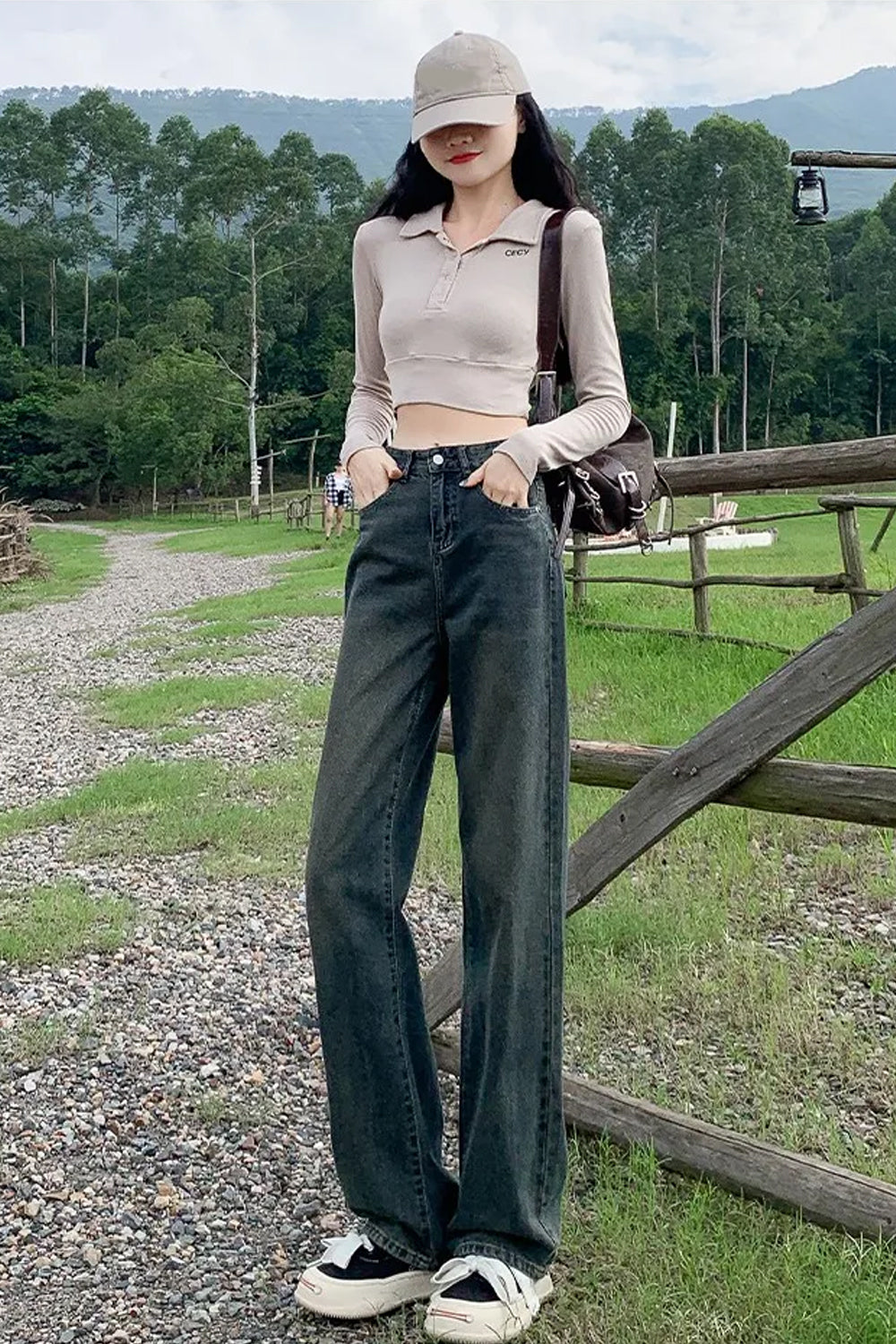 High Waist Dark Colors Loose Pants