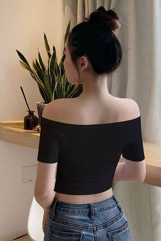 Sexy Skinny Slim-Shirts mit Schlitzausschnitt 