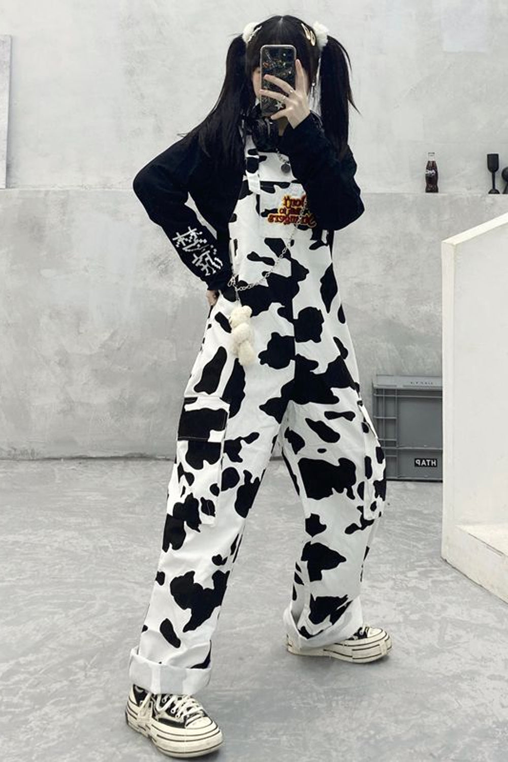Cow Pattern Casual Long Jumpsuits