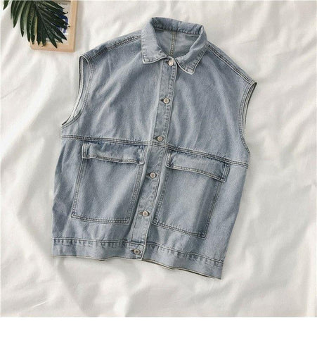 Sleeveless Denim Vest Jeans