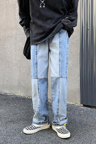 Loose Panelled Hip Hop Jeans Pants