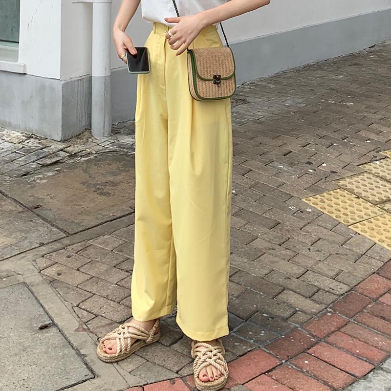 Yellow Stylish Loose Casual Pants