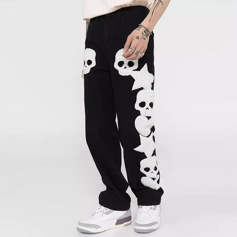 Skulls x Stars x Hearts Patch Jeans