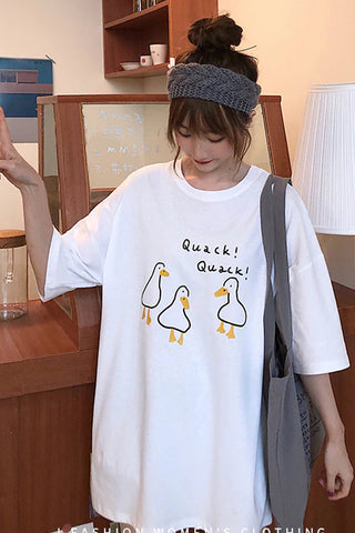 Duck Cartoon Quack Quack Loose Shirt