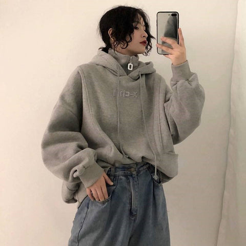 X-Chill Loose Casual Solid Hoodie