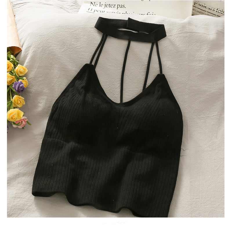 Neckholder Spaghetti Vielseitige Camisole Crop Tops 