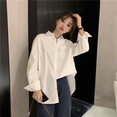 Back Design Loose Casual Blouse Shirt