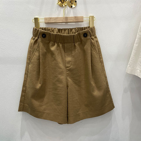 Lässige Sommershorts mit hoher elastischer Taille 