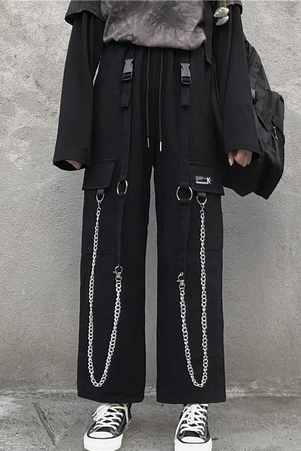 Punk Chain Wide Leg Pants