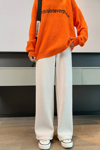 High Waist Fleece Inside Loose Thick Pants