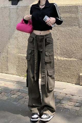 Vintage Lockere Cargohose mit Taschen 