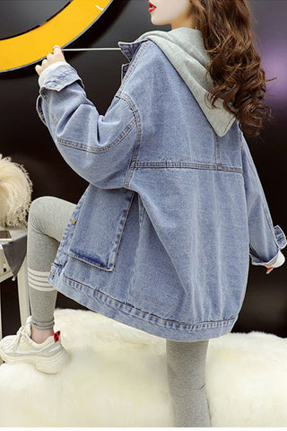 Loose Casual Hooded Denim Jackets
