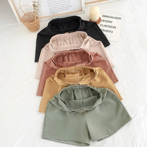 High Waist Cute Belt Office Mini Shorts Pants