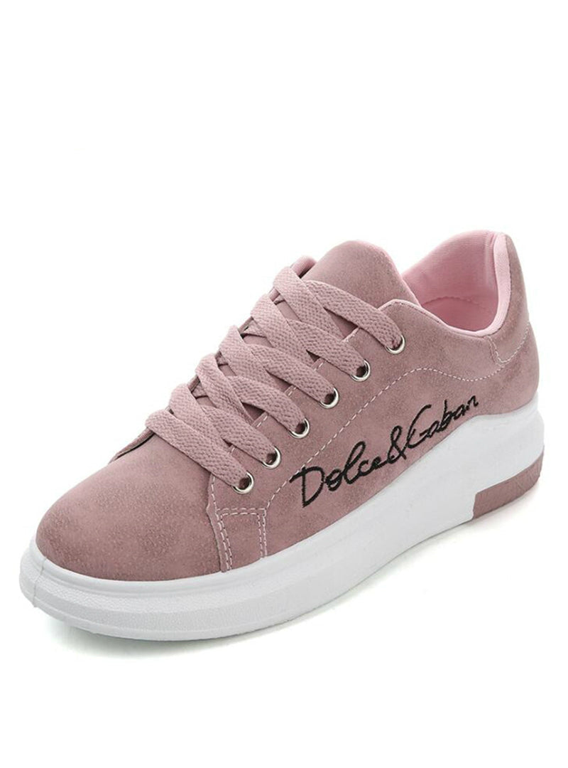 Rosa Plateau-Sneakers für Damen, vulkanisierte Schuhe