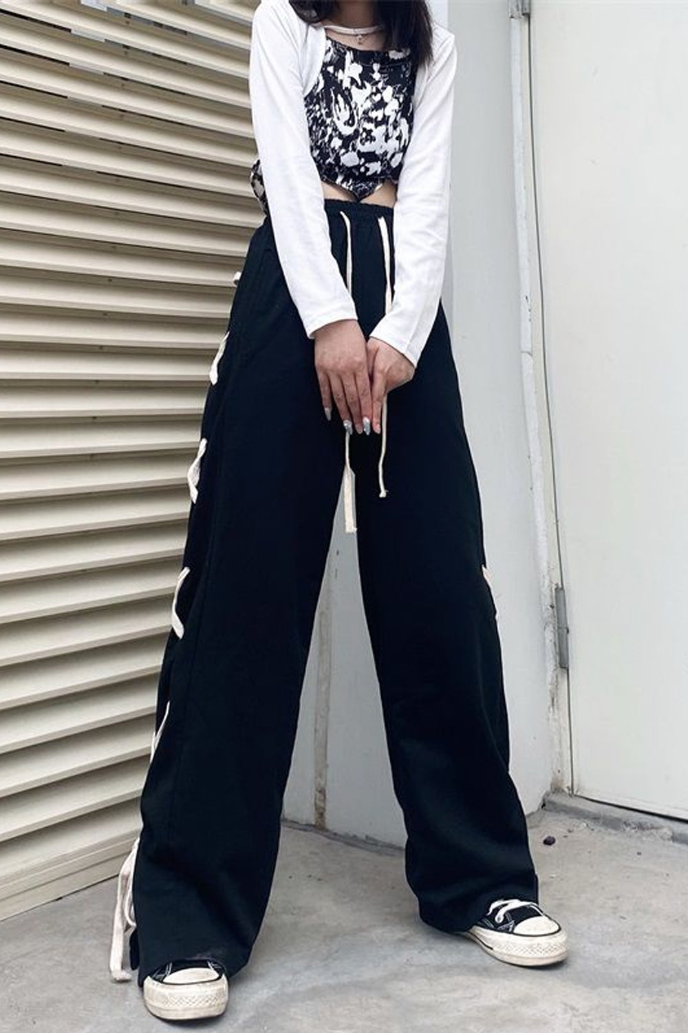 Loose Side Tie Style Jogging Pants