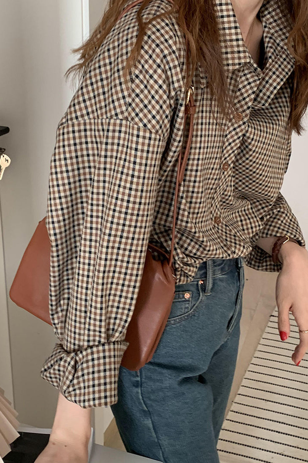 Elegant Classic Plaid Loose Shirt