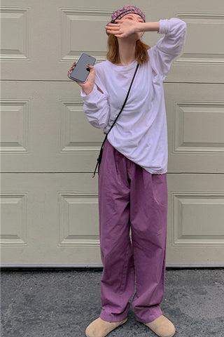 High Elastic Waist Wide Leg Loose Pants