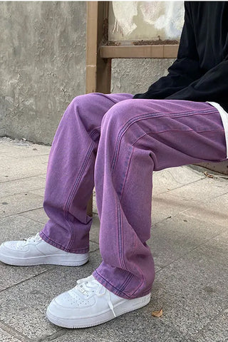 High Waist Hip Hop Purple Jeans Pants