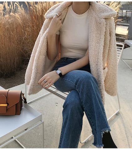 Loose Faux Fur Fluffy Coat Jacket