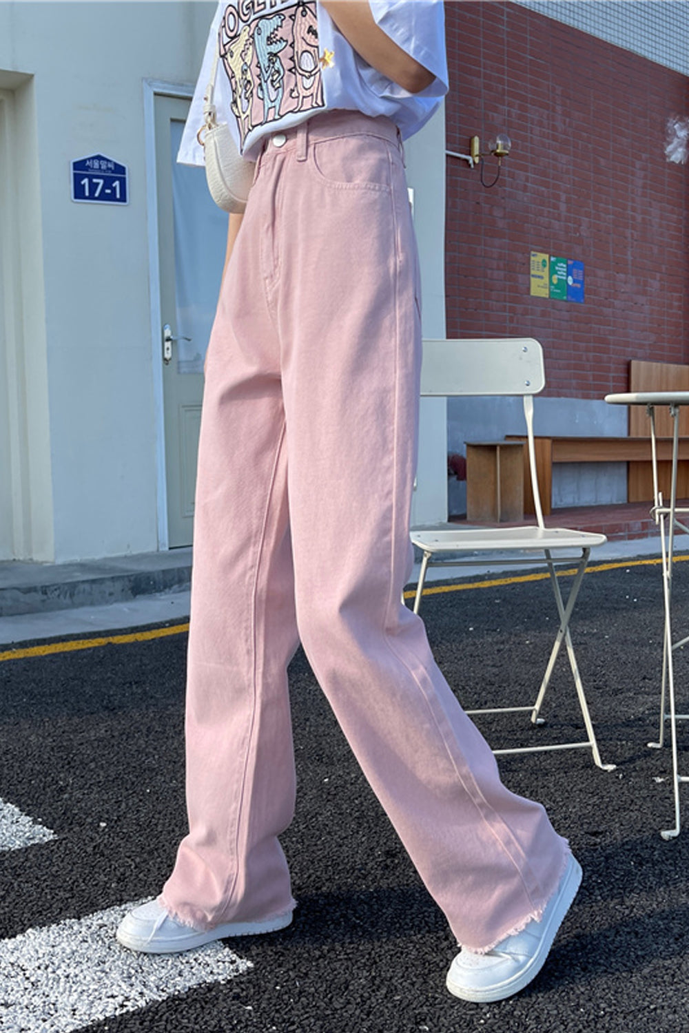 High Waist Loose Light Colors Jeans Pants