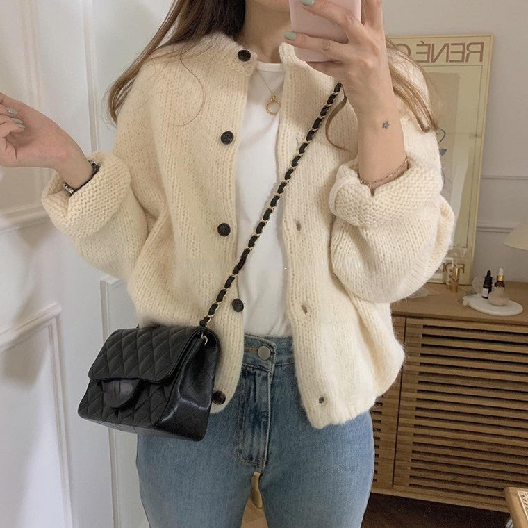 Long Sleeve Button Knitted Cardigan Sweater