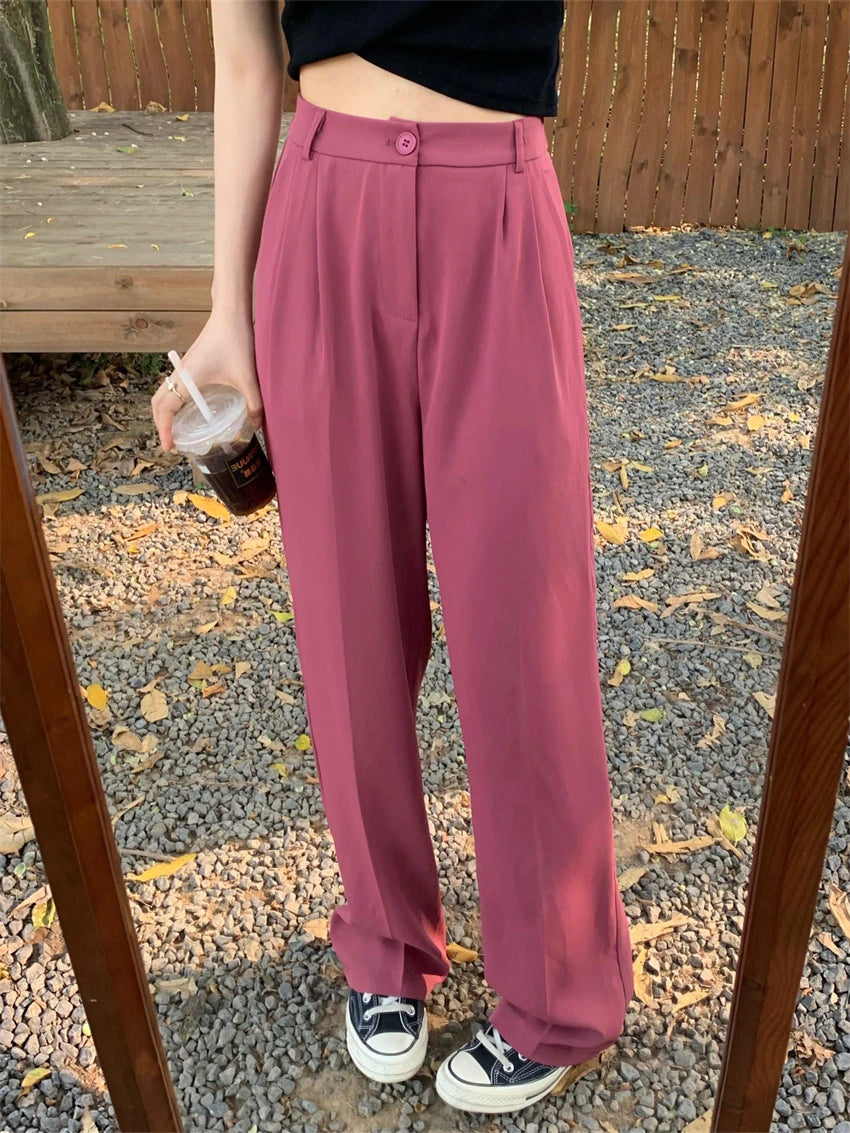 Solid Full Length Basic Long Pants