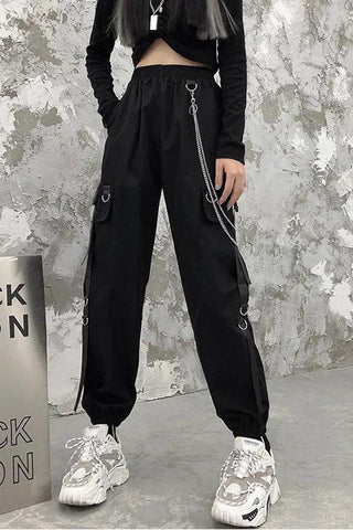 High Waist Hip Hop Cargo Jogger Pants