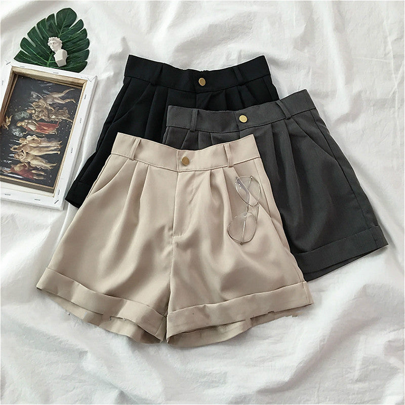 Casual Elegant Wide Leg Basic Office Shorts