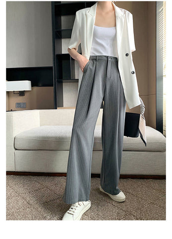 Long Casual Striped Wide Leg Pants