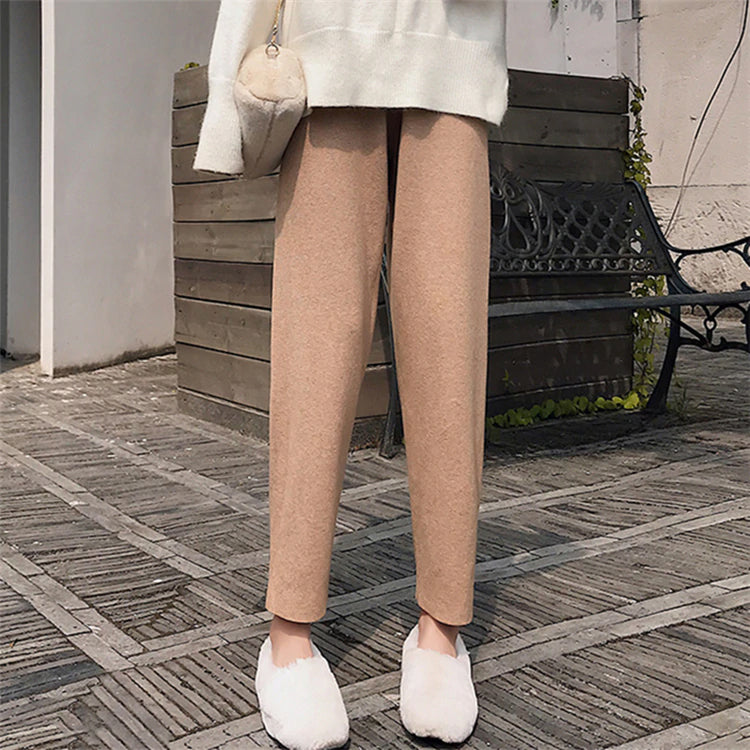 High Waist Elegant Knitted Pants