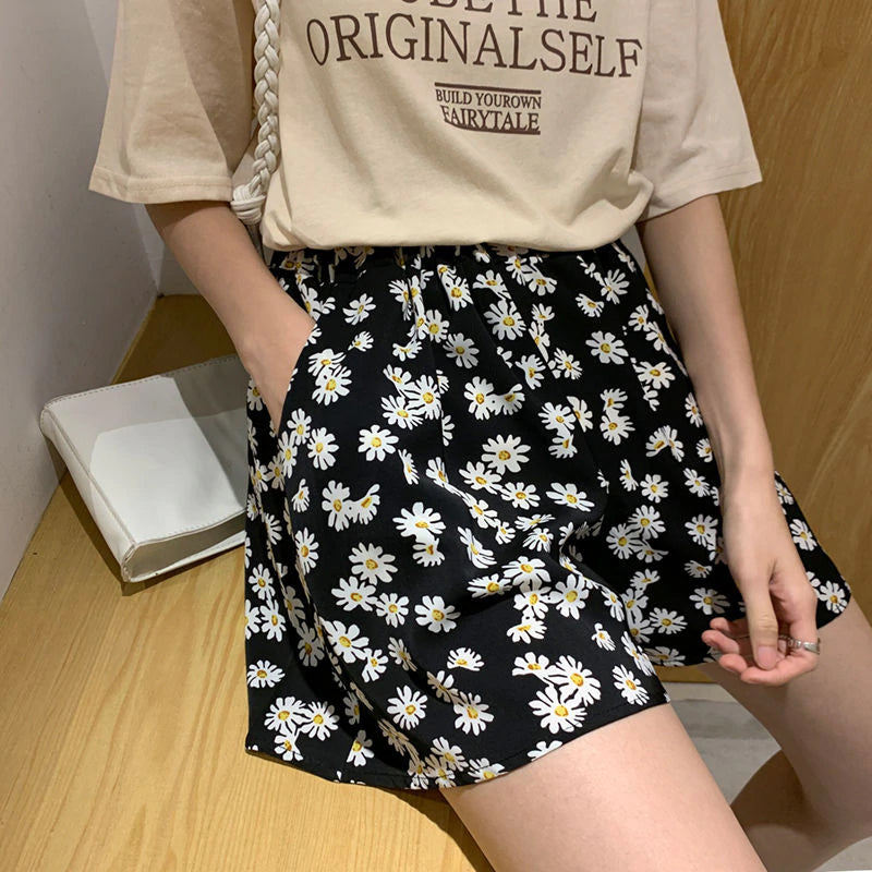 Daisy Floral Printed Sexy Shorts Pants