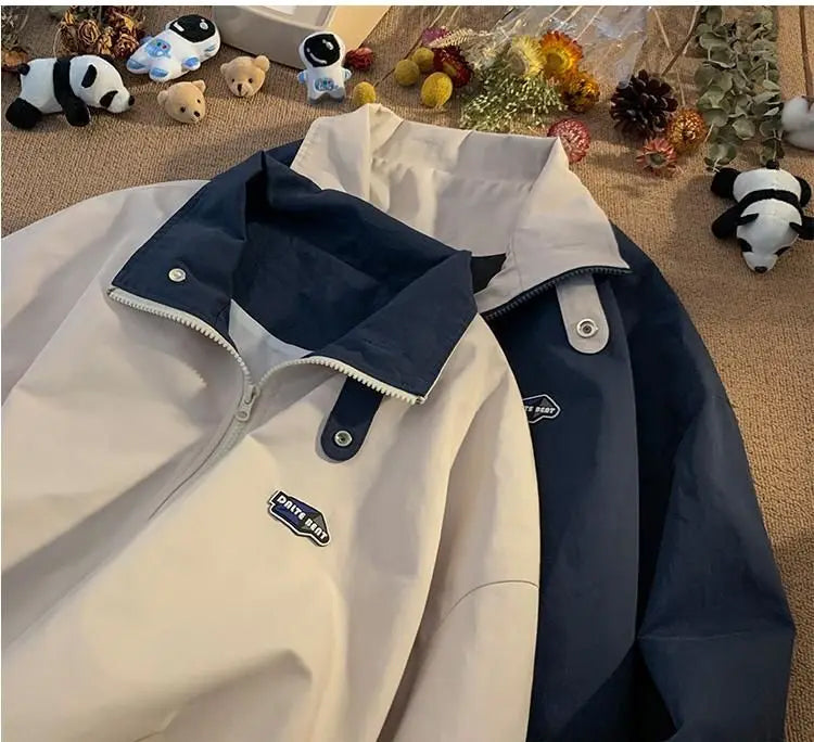 Loose Vintage Collar Basic Jackets